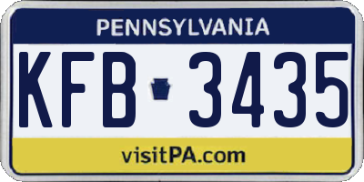 PA license plate KFB3435
