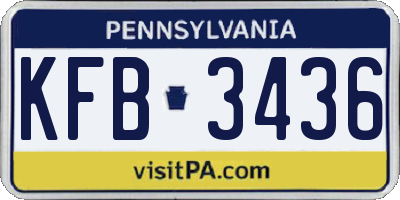 PA license plate KFB3436