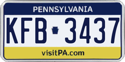 PA license plate KFB3437