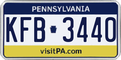 PA license plate KFB3440