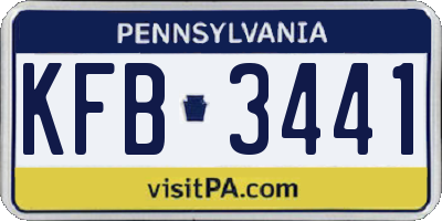 PA license plate KFB3441