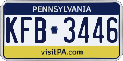PA license plate KFB3446
