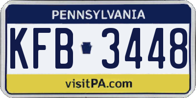 PA license plate KFB3448