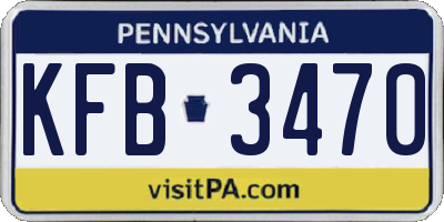 PA license plate KFB3470