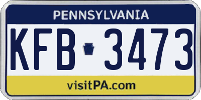 PA license plate KFB3473