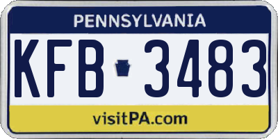 PA license plate KFB3483