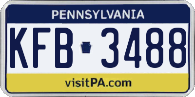 PA license plate KFB3488