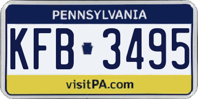 PA license plate KFB3495
