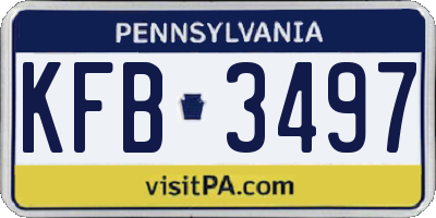 PA license plate KFB3497