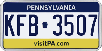 PA license plate KFB3507