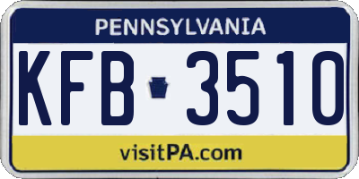 PA license plate KFB3510
