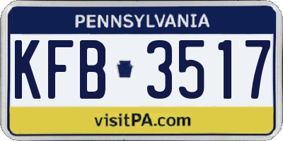 PA license plate KFB3517