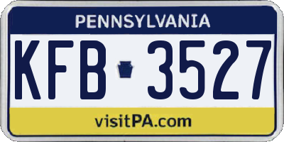 PA license plate KFB3527