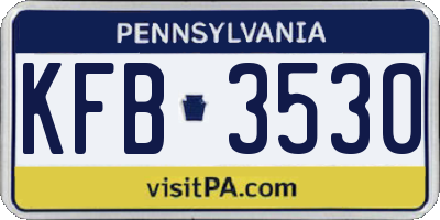 PA license plate KFB3530
