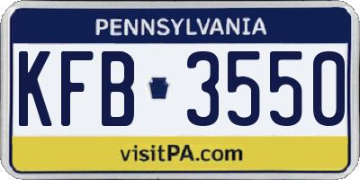 PA license plate KFB3550