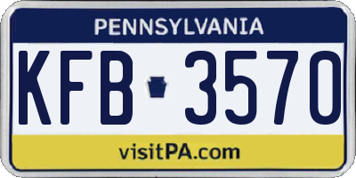 PA license plate KFB3570