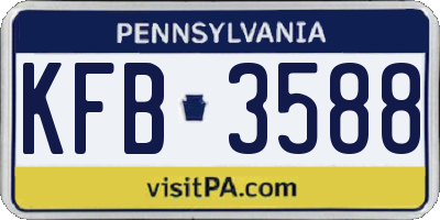 PA license plate KFB3588
