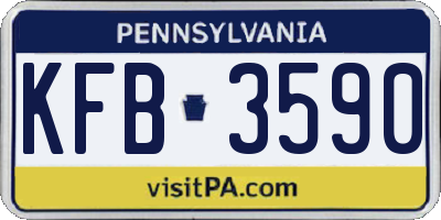 PA license plate KFB3590