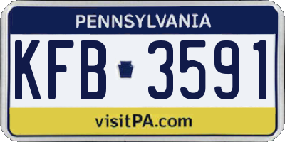 PA license plate KFB3591
