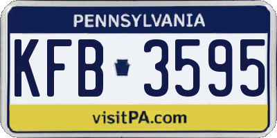 PA license plate KFB3595