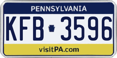 PA license plate KFB3596