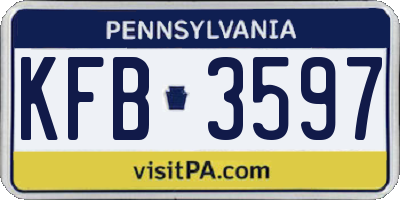 PA license plate KFB3597