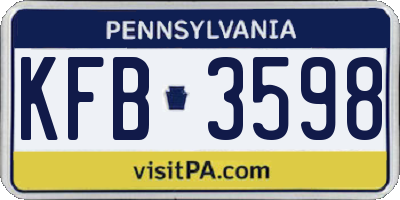 PA license plate KFB3598