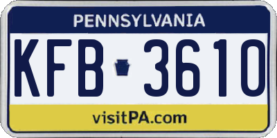 PA license plate KFB3610