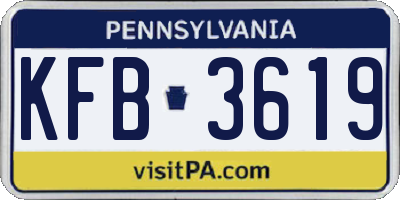 PA license plate KFB3619