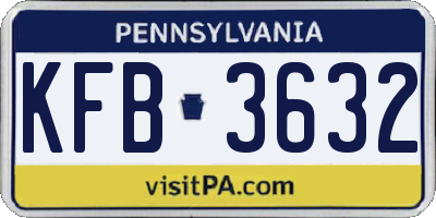 PA license plate KFB3632