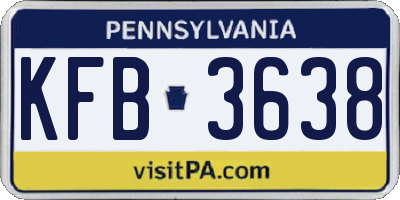 PA license plate KFB3638