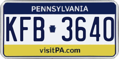 PA license plate KFB3640