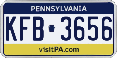 PA license plate KFB3656