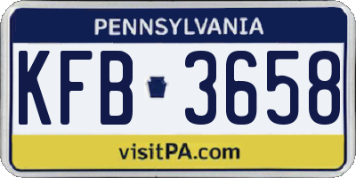 PA license plate KFB3658