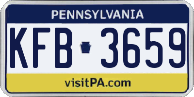 PA license plate KFB3659