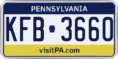PA license plate KFB3660