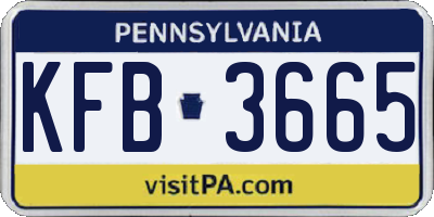PA license plate KFB3665