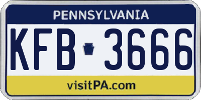 PA license plate KFB3666