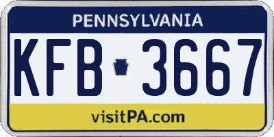 PA license plate KFB3667