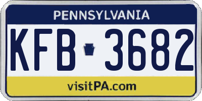 PA license plate KFB3682