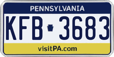 PA license plate KFB3683