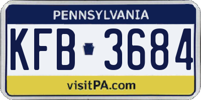 PA license plate KFB3684