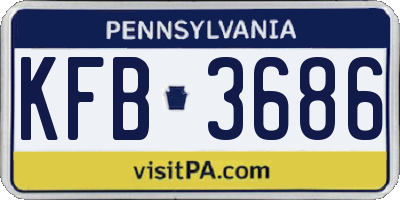 PA license plate KFB3686