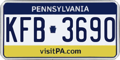 PA license plate KFB3690
