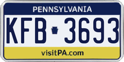PA license plate KFB3693