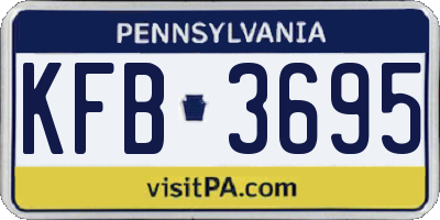 PA license plate KFB3695