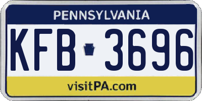 PA license plate KFB3696