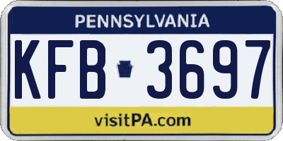 PA license plate KFB3697