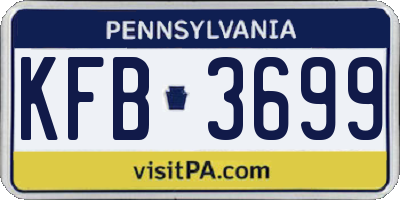 PA license plate KFB3699