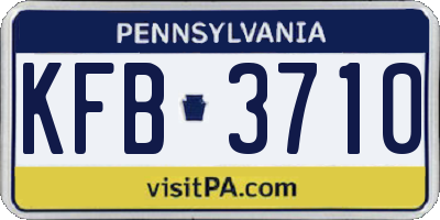 PA license plate KFB3710